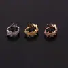 Varilla Delgada 0.8X8 Diámetro Interior Acero Inoxidable Micro-Incrustado Circonita Forma de Serpiente Flor Hebilla de Oreja Hebilla de Hueso de Oreja Pendientes Joyería para Piercing