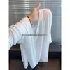 Camiseta cardigã fina casual com decote V para homens e mulheres, novo estilo outono, solta e versátil, modeladora, cor sólida, manga longa