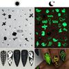 Venta Caliente Transfronteriza Halloween Pegatinas Luminosas para Uñas Murciélago Calabaza Día de Halloween Decoración de Uñas Pegatinas Adhesivas