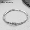 Plata de Ley S925 Moda Lujo Ligero Diseño Pulsera Sentido Diamante Mosan Pulsera Cadena de Tenis Completa Diamante Ins Pulsera de Nicho