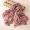 Bufanda de Cachemira de Lujo Ligero para Primavera y Otoño, Delgada de Gasa Niebla Nublada, Color Sólido, Bufanda Larga, Tacto de Alta Gama, Decoración de Chal para Oficina y Habitación con Aire Acondicionado
