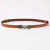 Cinturón Fino de Cuero Artístico Hueco Vintage para Mujer, Cinturón Delgado Ajustable para Cintura de Mujer, Fajín Versátil para Decoración de Vestidos
