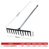 Ancinho preto de sete dentes, nove dentes e onze dentes para capinar, revolver a terra e soltar a terra