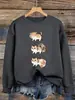 Sudadera Creativa con Estampado de Remolino de Gato para Mujer, Jersey Holgado de Otoño, Hip-Hop, Cuello Redondo, Ropa Urbana para Mujer