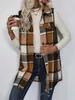 Moda casual de mujer con estampado de cuadros y solapa, chaleco chaqueta con botones, transfronterizo europeo y americano, estación independiente de Amazon 2026