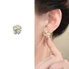 Brincos de Tarraxa com Zircônia Pérola Gipsofila para Mulheres, Brincos de Pérola Pipoca Francesa Vintage, Acessórios de Orelha Elegantes, Delicados e Versáteis