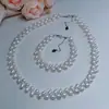 Conjunto de colar e pulseira de pérolas de água doce estilo espiga de trigo Chanel, corrente de suéter em camadas de nicho, gargantilha elegante com contas para mulheres