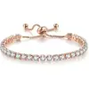 Conjunto de Pulseira Quente Transfronteiriça Zircônia Branca Tênis Pulseira de Puxar Fileiras Simples Diamante Fileiras Duplas Diamante Enfeites de Mão Atacado de Fábrica