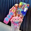 Llavero de oso electrochapado UV, muñeco de goma suave de dibujos animados, colgante para bolso, figura para máquina de garras de peluches, pequeño regalo