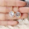 Aretes de Moda Coreana con Diamante Amazon Gotas de Agua Caliente Aretes de Zirconia Femeninos Elegantes Ligeros de Lujo Aleación Joyería para la Oreja