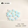 Contas de Florzinhas Pequenas de Acrílico Amarelas e Azuis Anel Pequeno Mini Contas Colar Pulseira Infantil Joias Materiais DIY Feitos à Mão