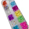 Accesorios para Uñas de Perlas de Burbuja de Sirena de 12 Rejillas, Pedrería Plana de Colores de Caramelo Semiredonda Aurora Iridiscente, Tamaños Mixtos