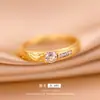Anel de casamento de ouro com areia de diamante para casal, anel de dragão e fênix Zhou, mesmo estilo de ouro antigo, anel de dragão e fênix Chengxiang, anel masculino e feminino