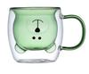 Canudo de vidro de urso Copo de vidro de borosilicato alto resistente a altas temperaturas com tampa Rede vermelha de alto valor de cor resistente a altas temperaturas grande capacidade para homens e mulheres