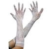 Acessórios de roupa íntima sexy transparente renda oca luvas elásticas altas renda malha uniforme luvas longas
