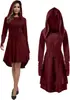 Disfraz Renacentista para Mujer Túnica con Capucha Encaje Halloween Medieval Vestido Largo con Capucha de Doble Largo