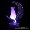 Suministro transfronterizo Serie Gato luz nocturna 3d colorida táctil control remoto usb lámpara de mesa creativa lámpara visual led lámpara de regalo