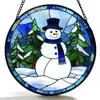 Boneco de Neve de Natal de Vidro Peça Única Transfronteiriça Ornamento Colorido para Pendurar Decoração de Janela para Quatro Estações Apanhador de Sol para Jardim