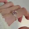 Anel Quadrado Brilhante Versátil Exquisito Personalidade Estilo Coreano para Mulheres, Anel Aberto Irregular Geométrico Fashion Retangular para Dedo Indicador