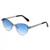 Óculos de Sol Fashion Olho de Gato Oceano Novo Metal Borda Cortada Óculos de Sol Protetor Solar Atravessando a Fronteira Óculos Triangulares para Passarela