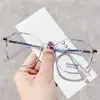 2053 Óculos para Miopia Armação Geométrica Homens e Mulheres Tendência Coreana Estilo Influenciador Digital Armação de Óculos Alta Definição Anti-Luz Azul Pode Ser Equipado com Lentes de Grau