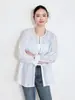 Camisa Blanca de Encaje Patchwork con Bordado Pesado Estilo Francés Calidad Nanyou Primavera/Verano 2026 Camisa Estilo Vacaciones Holgada Adelgazante