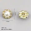 Botones Redondos de Perla y Flor, Botones Pequeños Exquisitos Estilo Chanel, Botones de Pedrería para Camisas de Primavera y Verano, Accesorios DIY
