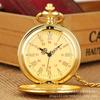 Reloj de cuarzo en stock, dorado para mi esposo, reloj de bolsillo vintage de cuarzo grabado con cadena, reloj de bolsillo vintage