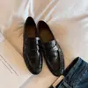 Versión de Piel de Oveja~Moda Retro Zapatos Mocasines Plisados Hechos a Mano Nuevos Zapatos de Cuero Estilo Británico Zapatos Planos de Piel de Anguila para Mujer