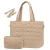 Em estoque Bolsa de Axila 2024 Nova Chegada Bolsa Tote de Grande Capacidade Tendência Fashionável Rombos Bolsa de Ombro Feminina de Algodão Bolsa para Computador