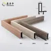 Moldura de aleación de aluminio con imitación de veta de madera para marco de fotos, perfil de borde decorativo para marco de pintura, tira de marco exterior para lienzo de pintura al óleo flotante al por mayor