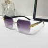 Nuevas Gafas de Sol Cheetah Personalizadas Retro Sin Montura para Hombre Patillas Espejo Imitación Madera Caja Gafas de Sol para Mujer Color Progresivo Lote Transfronterizo