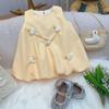 Roupas de Verão para Meninas 2026 Novo Estilo de Verão Versátil Fofo Conjunto de Pato Vestido de Algodão Menina Versátil Saia de Botão de Flor
