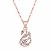 Moda Estilo Coreano Feminino Cristal Feminino Banhado a Prata Joia Colar Feminino Curto Pingente de Cisne Presente de Dia dos Namorados para Namorada