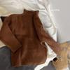 Em estoque Suéter de mangas compridas com base de malhas infantis cerosas macias para meninos e meninas com gola meia alta outono e inverno estilo coreano crianças médias e grandes