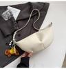 Exquisita y de Alta Gama Bolsa Dumpling de Cuero Suave para Mujer 2025 Nuevo Diseño Nicho Ligero Color Puro Bolso Bandolera de Hombro Único Bolsos