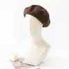 Boina de Ocho Paneles de Tejido de Sarga para Mujer, Otoño e Invierno, Estructurada y No Fácil de Colapsar, Boina de Pintor Retro Francesa, Efecto Adelgazante para Mujer