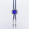 Corbata polo estilo japonés y coreano con incrustaciones de ojo de gato azul y cordón de metal para cuello, accesorio original de moda para vestido de boda para hombre, accesorios para camisa de estudio fotográfico