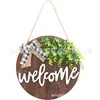 Etiqueta de Puerta de Madera con Resorte BIENVENIDO BIENVENIDO Placa Colgante Lazo Country Retro Decoración Colgante de Puerta