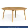 Villa Nórdica Silla de Comedor de Madera Maciza Terraza de Ocio Mesa Redonda de Teca Balcón al Aire Libre Mesa y Silla de Té Silla Creativa de Ratán Juego de Tres Piezas