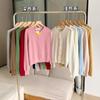 Cardigan Tricotado de Cor Doce, Gola Redonda Simples, Botões Únicos, Estilo Coreano, Jaqueta de Manga Longa, Novo Estilo Suave para o Início do Outono, Feminino