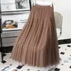 Falda de malla para mujer, falda morada para danza cuadrada, falda de gran vuelo de 720 grados, grupo de baile, cintura alta, ajustada, línea A, longitud para foto