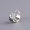 Anillo de Dedo con Flor de Loto y Pavo Real Estilo Étnico Retro Chiba Taiyin Anillo Abierto de Ganchillo con Hilo Joyería de Nicho
