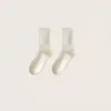 Meia Feminina Zhuji Meia de Gelo Meia de Gelo Casual Esportiva Absorvente de Suor Feminina Cano Alto Primavera Verão Meias Femininas Empilhadas Cor Creme Meia Pós-parto