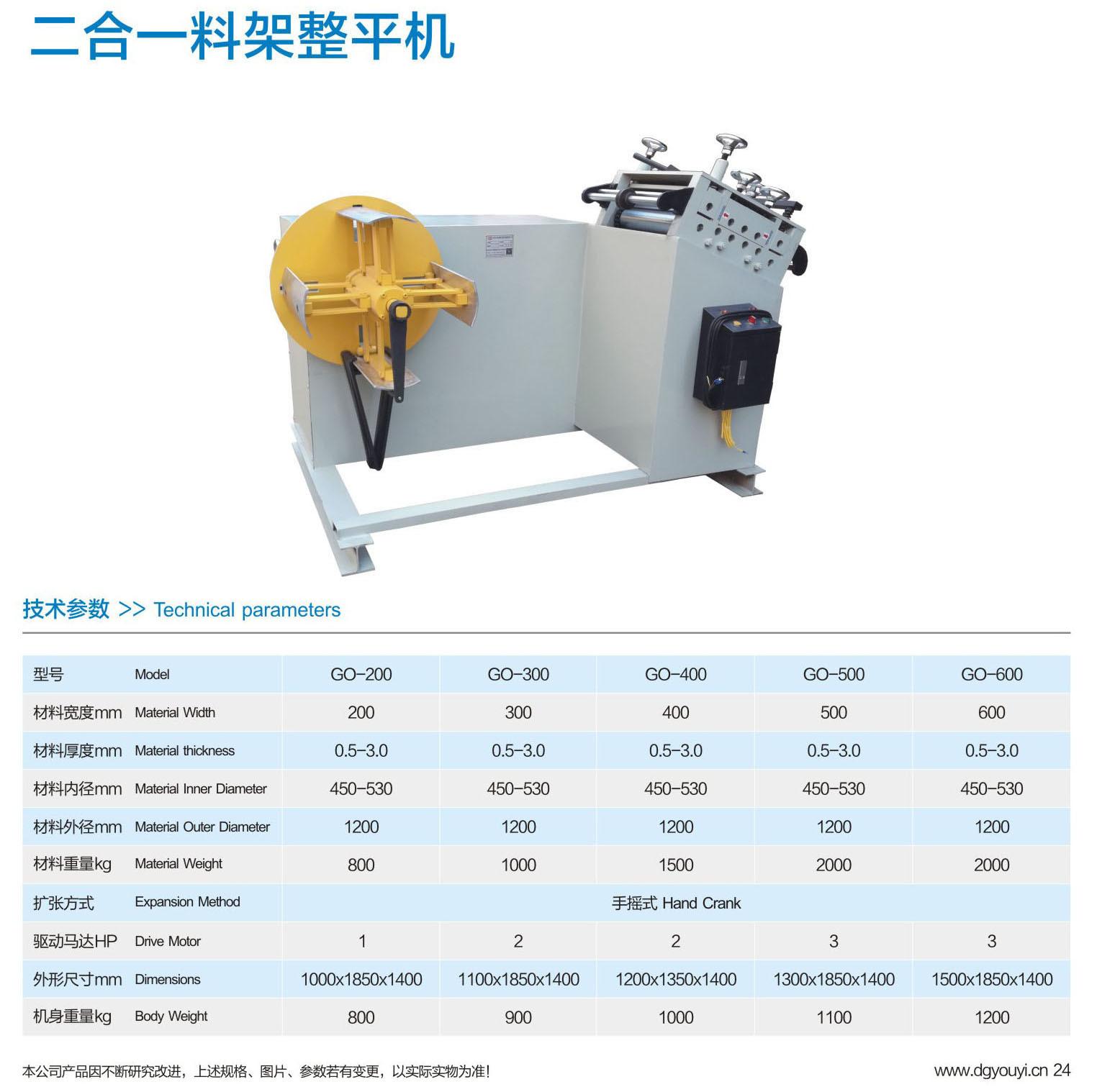 二合一料架整平机（短