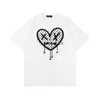 Camiseta de Manga Curta para Casal Amiri Pomba da Paz Tinta Flow Grafite Lettering 230g Série Coleção Estampa Clássica do Logo