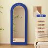 Espejo de Arco de Doble Capa Moderno Simple Borde Redondeado Espejo de Piso para Probar Ropa para Niñas Recámara Arqueado Francés de Pared para Vestidor
