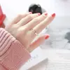 Anillo Dedo Índice Femenino ins Estilo K Estudiante Simple Elegante Social Popular Pareja Mejor Amigo Masculino Acero de Titanio Chapado en Oro Rosa