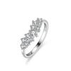 Anillo de Moissanita Anillo de Plata S925 para Mujer Anillo de Fila V Anillo Ins Chapado en Oro Champán Exportación Transfronteriza