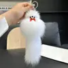 Chaveiro Pingente Fofo de Pelo de Raposa Real Raposinha Pássaro Boneca de Pelúcia Boneca de Pelo Pingente de Bolsa